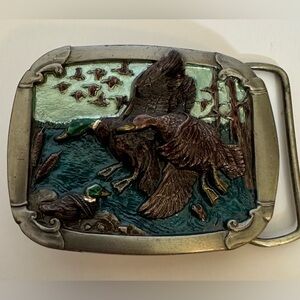 1985 C&J Ducks in Flight Belt Buckle